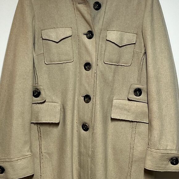 New Adolfo Dominguez Luxury Wool Camel Trench Coat 42 Sz 10 US - Picture 8 of 9